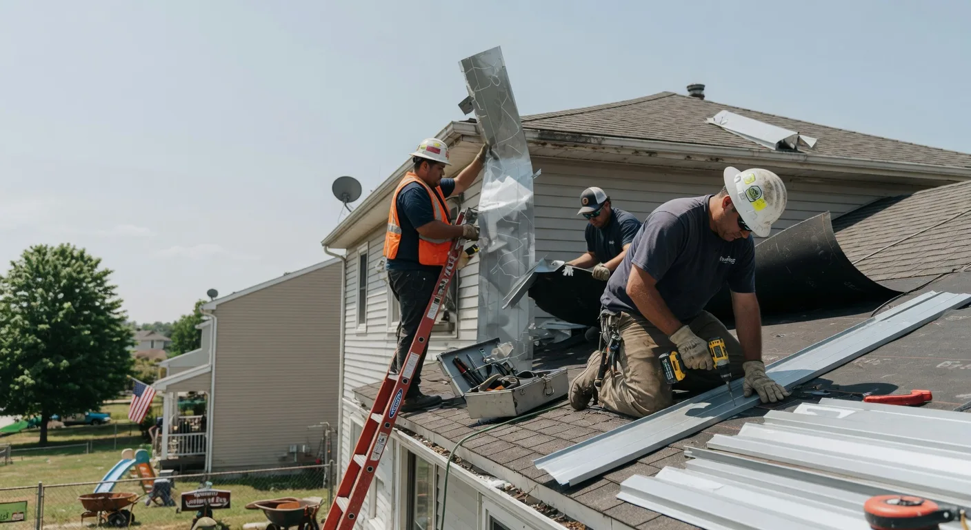 Storm Damage Metal Roof Repair in University Park, IA